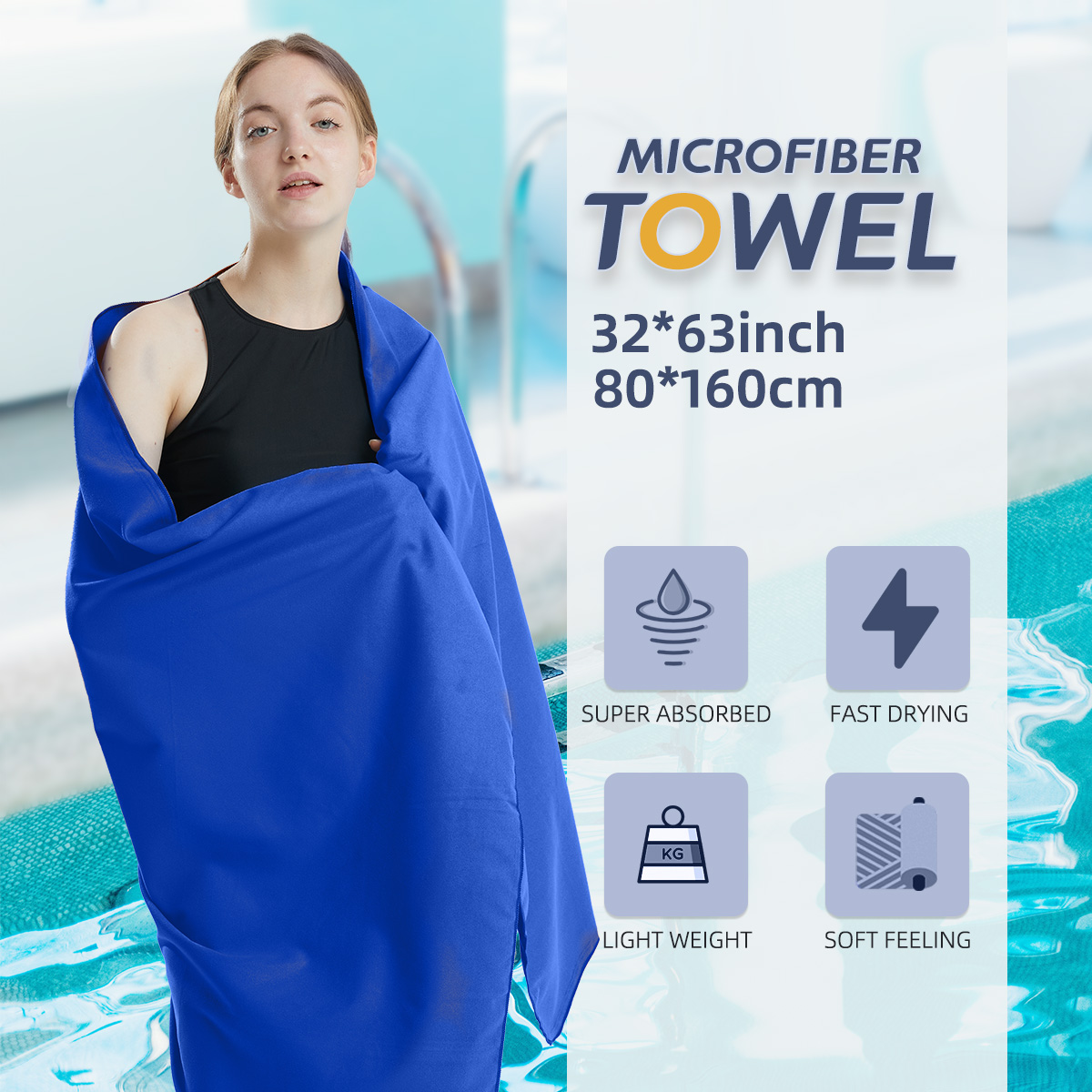 Beach Towel Large - Microfiber Quick Dry Sports Towel, Toalha