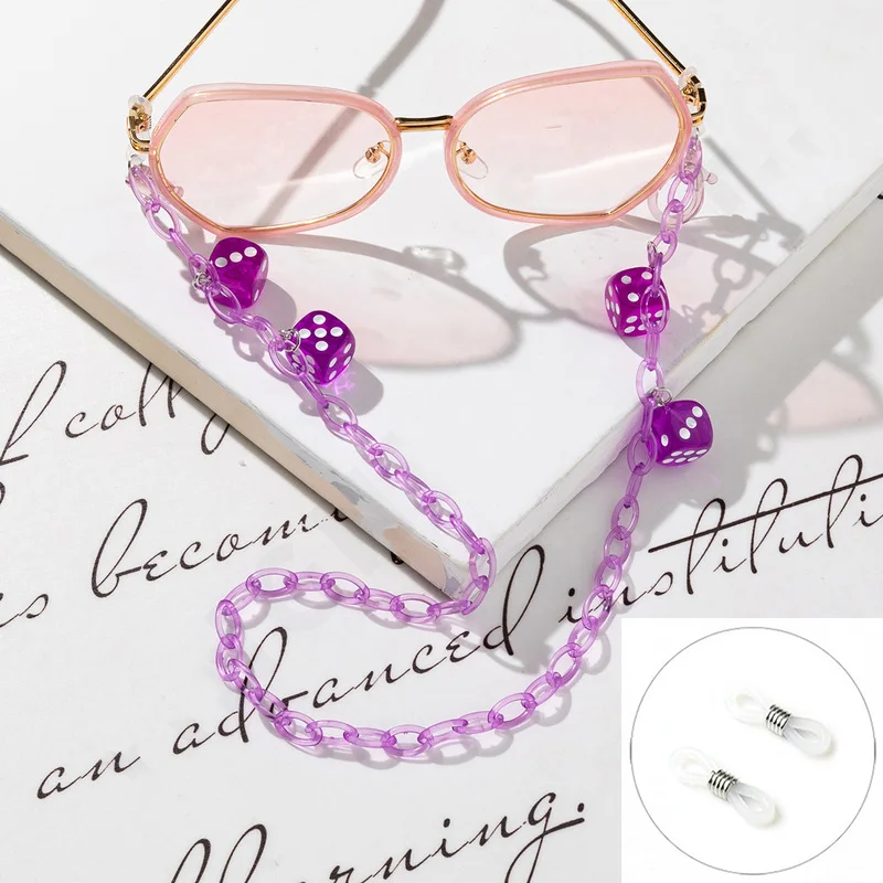 Nova moda dados colorido acríl - Sunglass Retainer Cord avaliação e preço