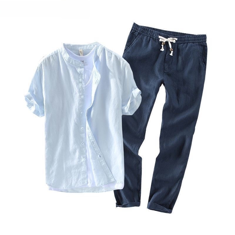 Conjunto de Camisa Casual de L - Linen Shirt Breathable avaliação e preço