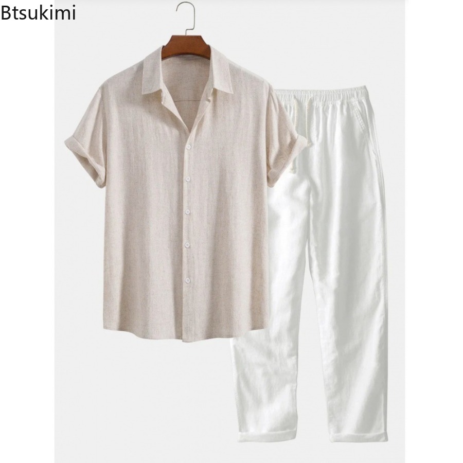 Conjunto Masculino de Moda 202 - Linen Shirt Breathable avaliação e preço