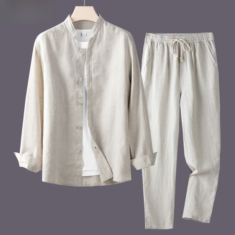 Camisa branca de manga comprid - Linen Shirt Breathable avaliação e preço